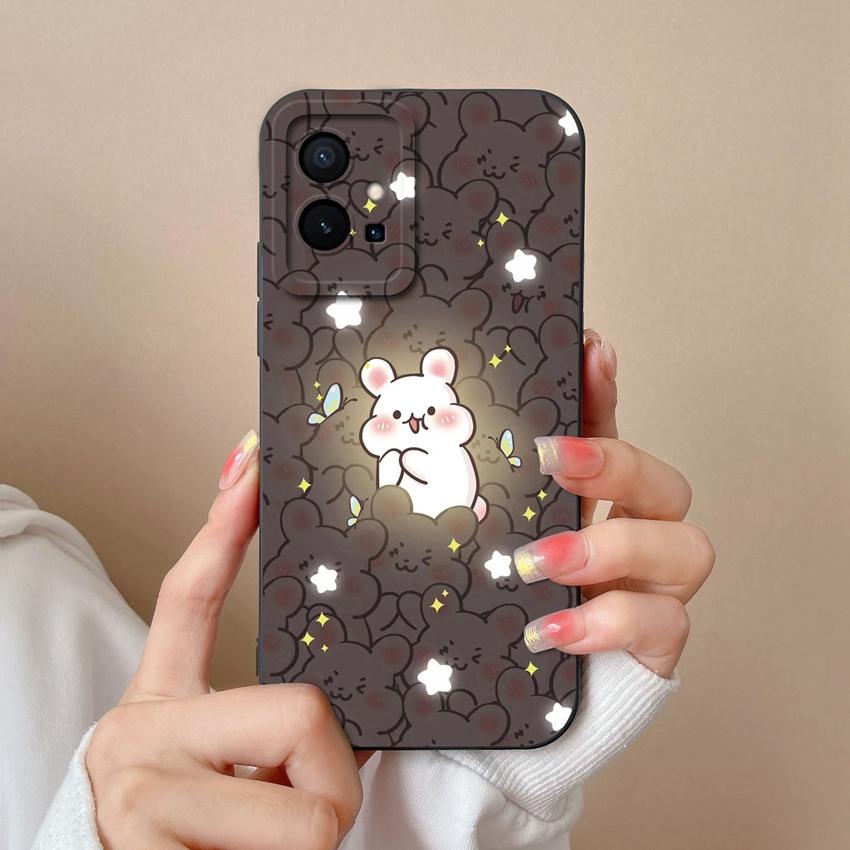 For Vivo Y55 Y56 Y70 Y72t Y73 Y74 Y75 Y77 Y81 Y85 Fashion Liquid Silicone Phone Case Lovely Cat Pattern Anti Drop Full Protective Cover For Vivo Shell