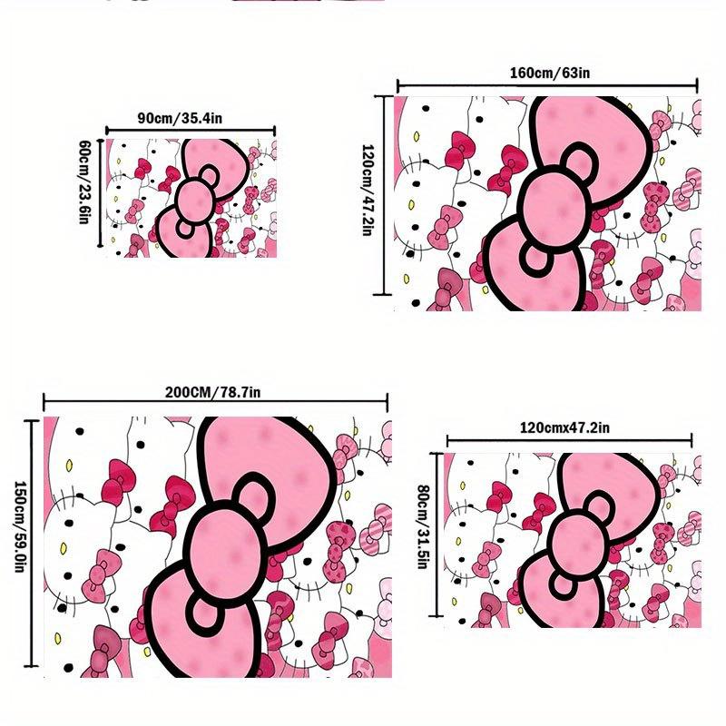 1pc Sanrio Hello Kitty Mermaid Printed Office Carpet Rectangle Rug Under The Table,Perfect Room Decor for Living Room, Bedroom, Kitchen, Non-slip Floo