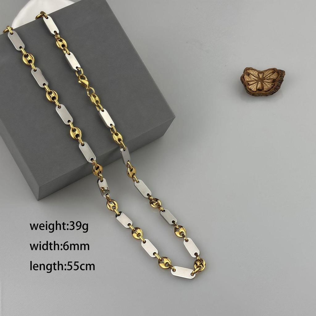 Handmade Emperor Chain Fashion Necklace - Large Hole Smooth Stainless Steel