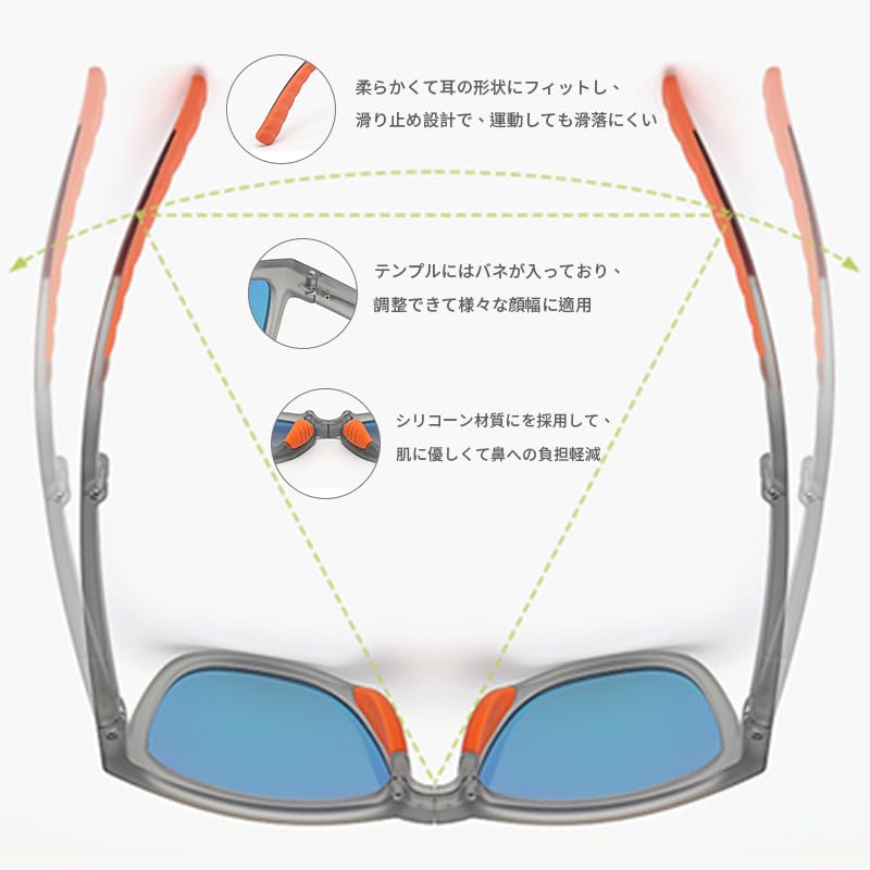 Foldable TAC TR90 UV for with Round Storage B1564 [FEISEDY] Sunglasses, Sports, Polarized, Lightweight, UV400, Protection, Stylish, Travel, Golf,