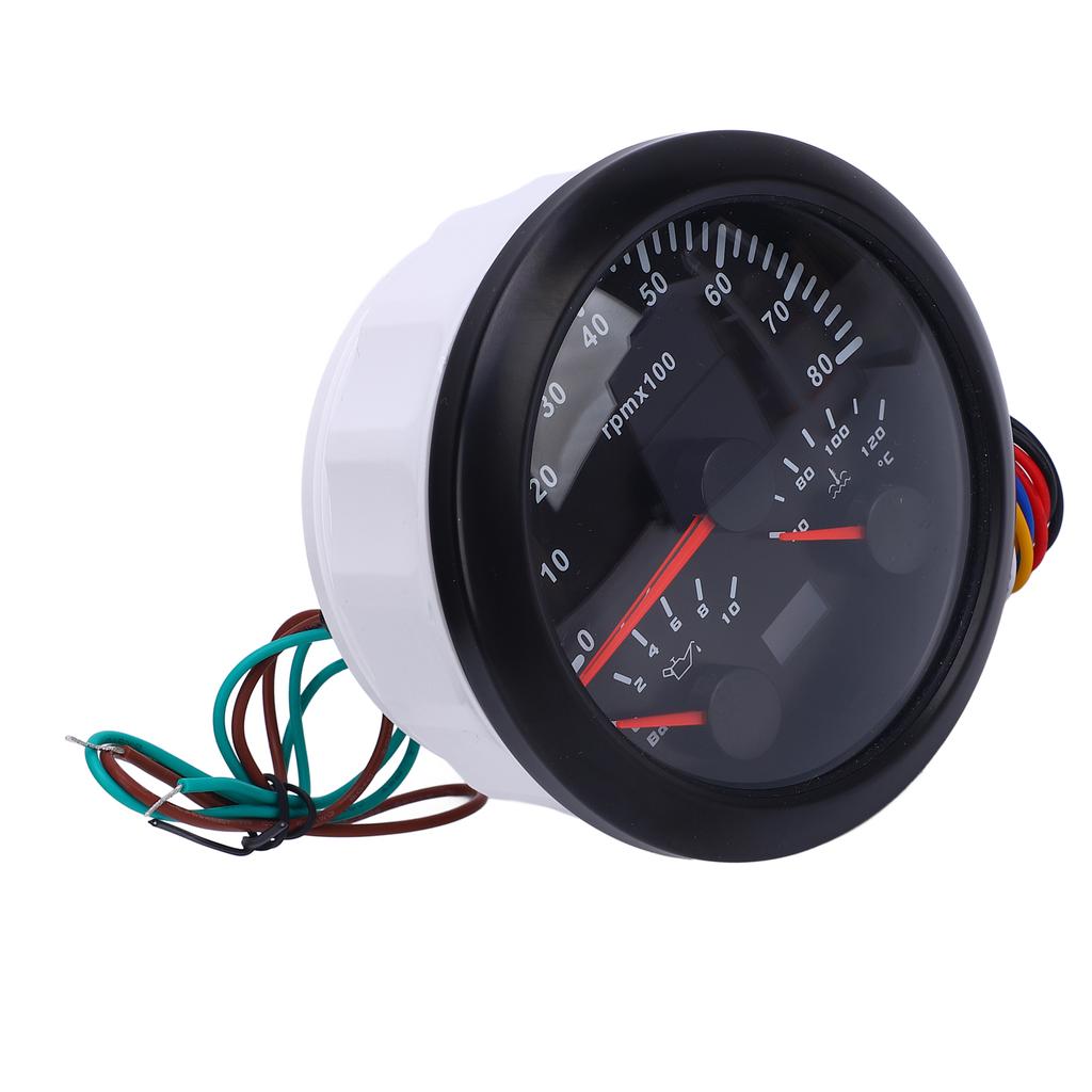 3 In 1 85mm Tachometer 8000rpm 40 To 120 Celsius Water Temp 0 To 10bar Oil Pressure 7 Color Backlight for Car Truck Boat