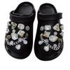New Hole Shoes DIY Jewelry Removable Chain Silver Rhinestone Gemstone Shoe Buckle Set Accessories