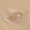Women Brooch Sparkling Cubic Zirconia Wheat Ear Design Suit Lapel Badge with Imitation Pearls Scarves Dresses Accessories