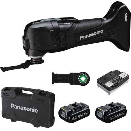 Panasonic Charging Multi-Tool Dual (14.4V/18V Compatible) OIS/STARLOCK Blade Compatible, 14.4V High Capacity 5.0Ah Battery Pack x 2, Charger, Case Inc