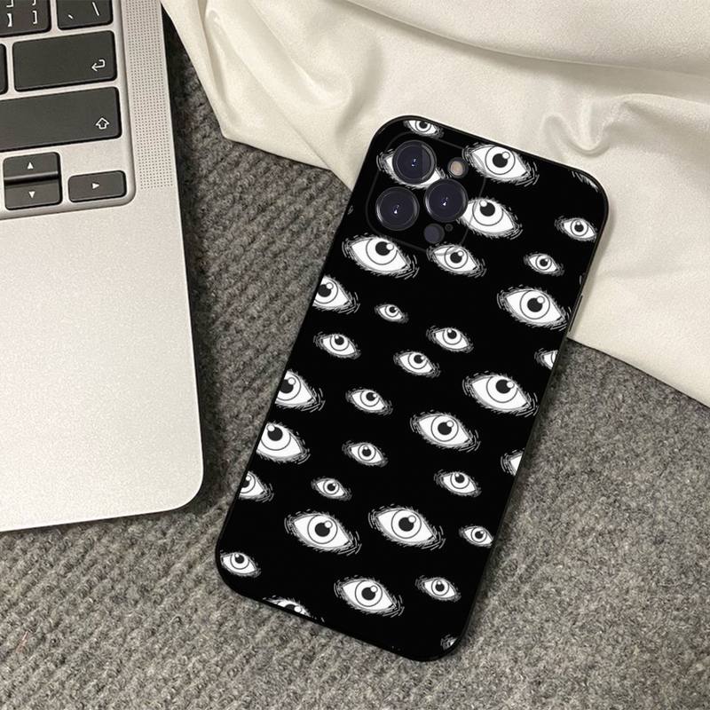Scary Face Eyes Phone Case Silicone Soft for Iphone 14 13 12 11 Pro Mini XS MAX 8 7 6 Plus X XS XR Cover