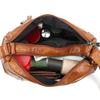 Solid Color Multi Zipper Bag Vintage Soft Leather Shoulder Bag  Casual Crossbody Purse For Work
