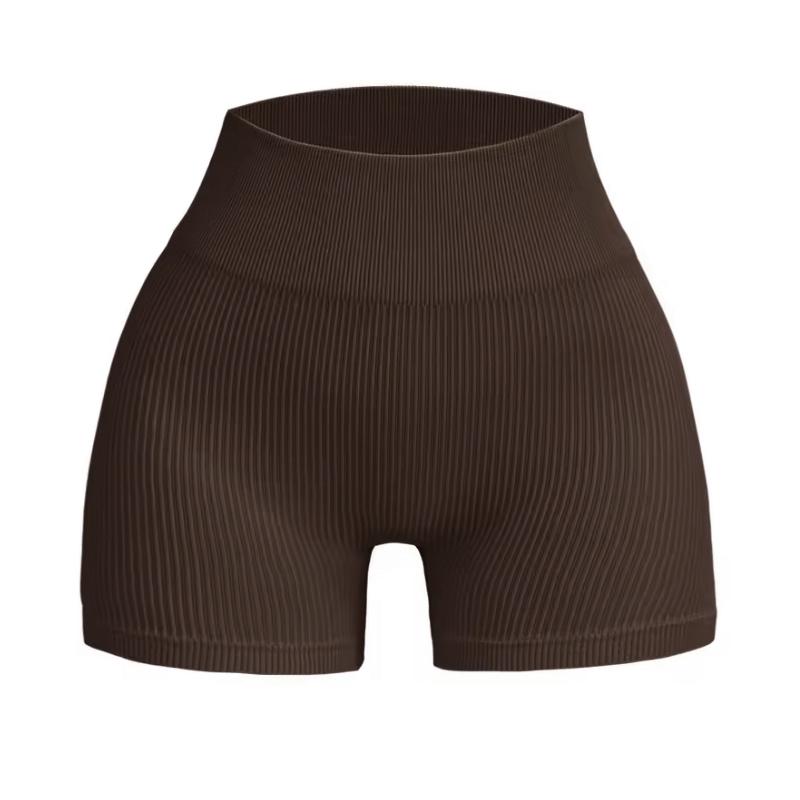 Women Seamless Yoga Shorts Striped Compression Running Shorts Skinny Activewear Gym Fitness Sport Summer Workout Solid Color Comfortable Lady Shorts