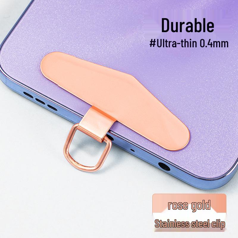 Premium Metal Connector Clip & Ultra-Thin Stainless Steel Phone Lanyard Gasket