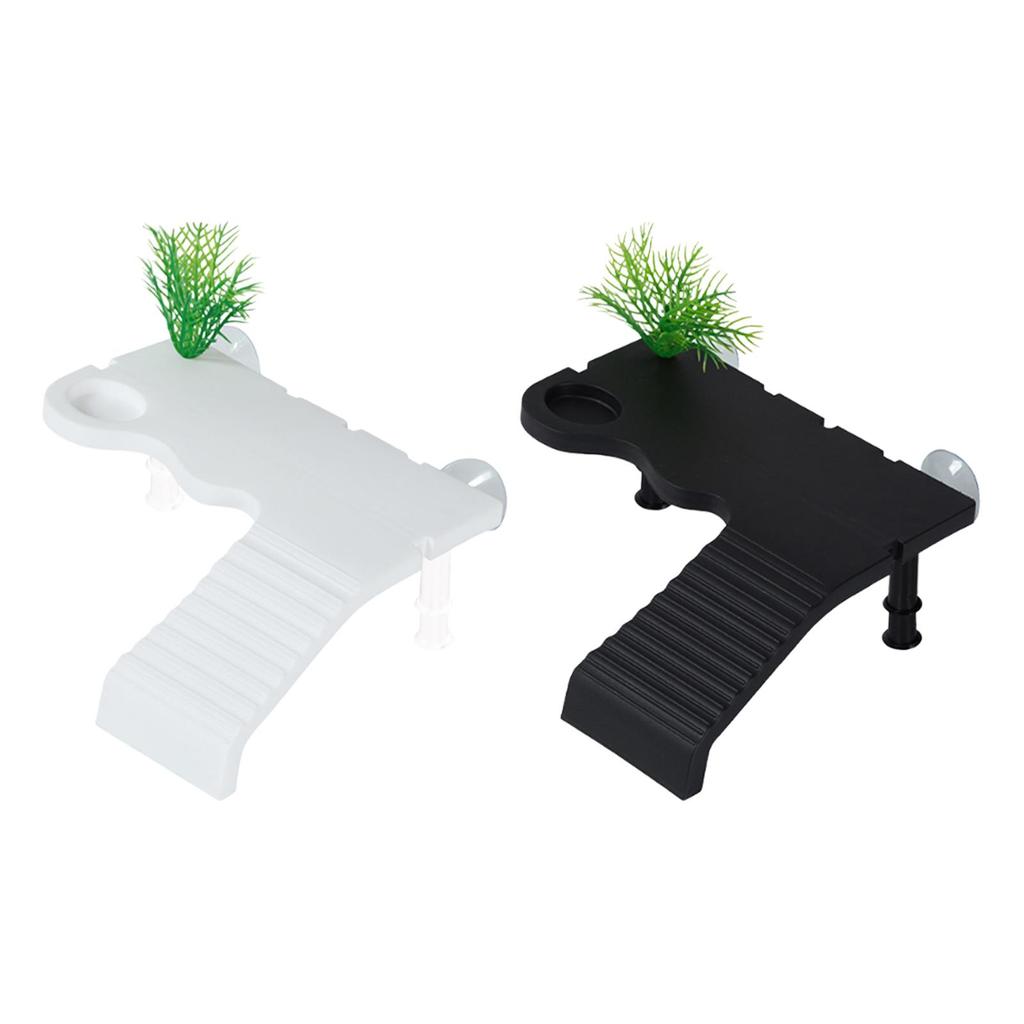 Turtle Basking Dock Tortoise Ramp Climbing Shelf Reptile Habitat with Sucker Cup for Frog Terrapins Tortoises