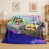 Cartoon S-SpongeBob Patrick Star Flannel Blanket Soft Warm Throw Blanket for Bedroom Living Room Bed Travel Camping Picnic Kid
