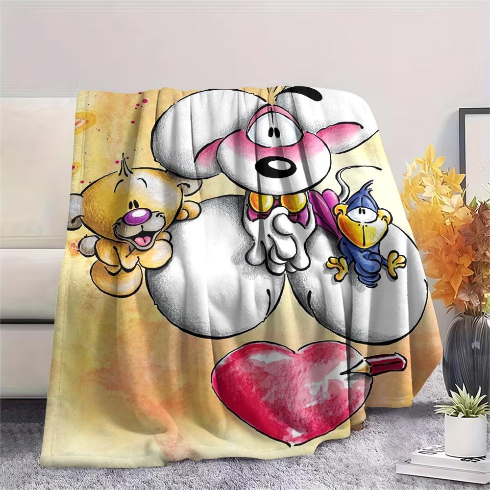 1 Pezzo Coperta in Flanella con Stampa Carina di Diddl, Alta qualità Confortevole per Tutte le Stagioni, Arredamento per la Casa, Calore e Comfort, Perfetta per Regali di Natale 35