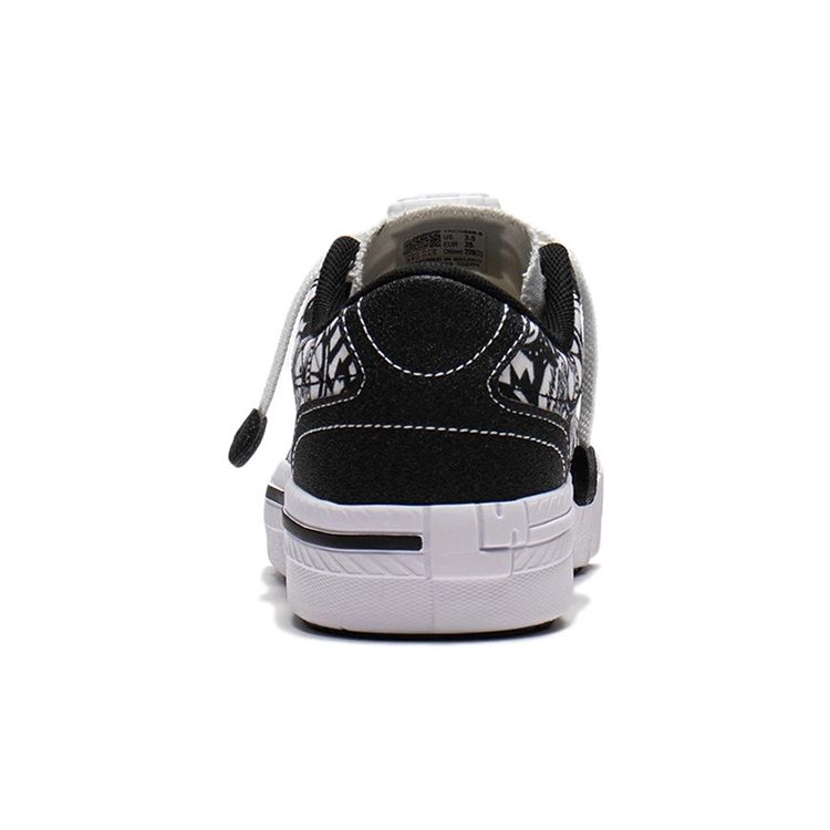 LiNing Youth  Smoke Scene Sports Casual Wear Durable Lightweight Breathable Low-Top Skate Shoes Kids Sneakers Black White YKCS048-5