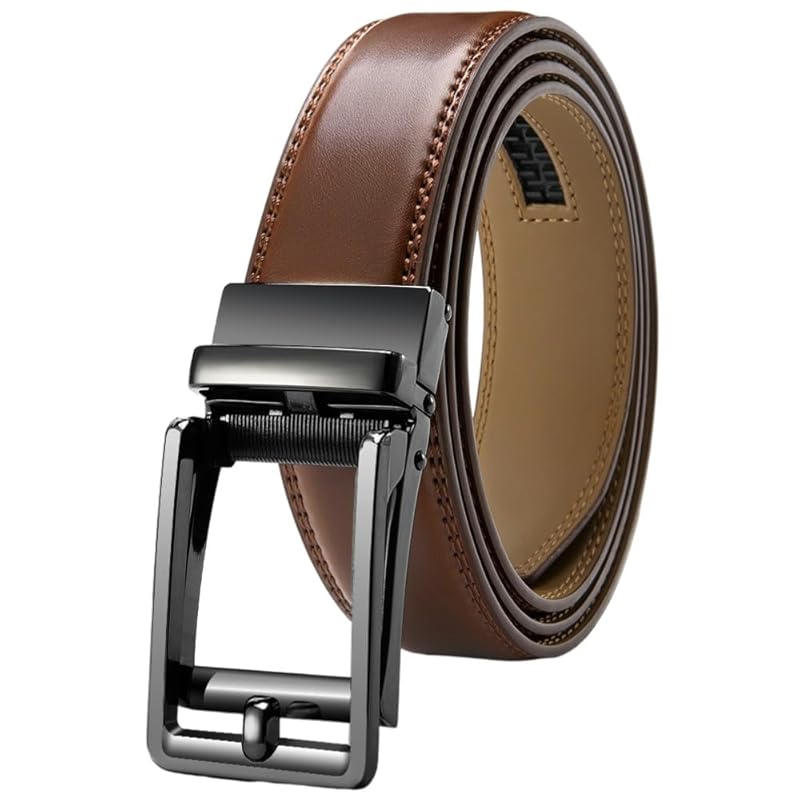 

ENJOLT belt men s genuine leather automatic buckle belt gentleman s belt mens belt adjustable business leisure big fashion length 105-125cm G5013