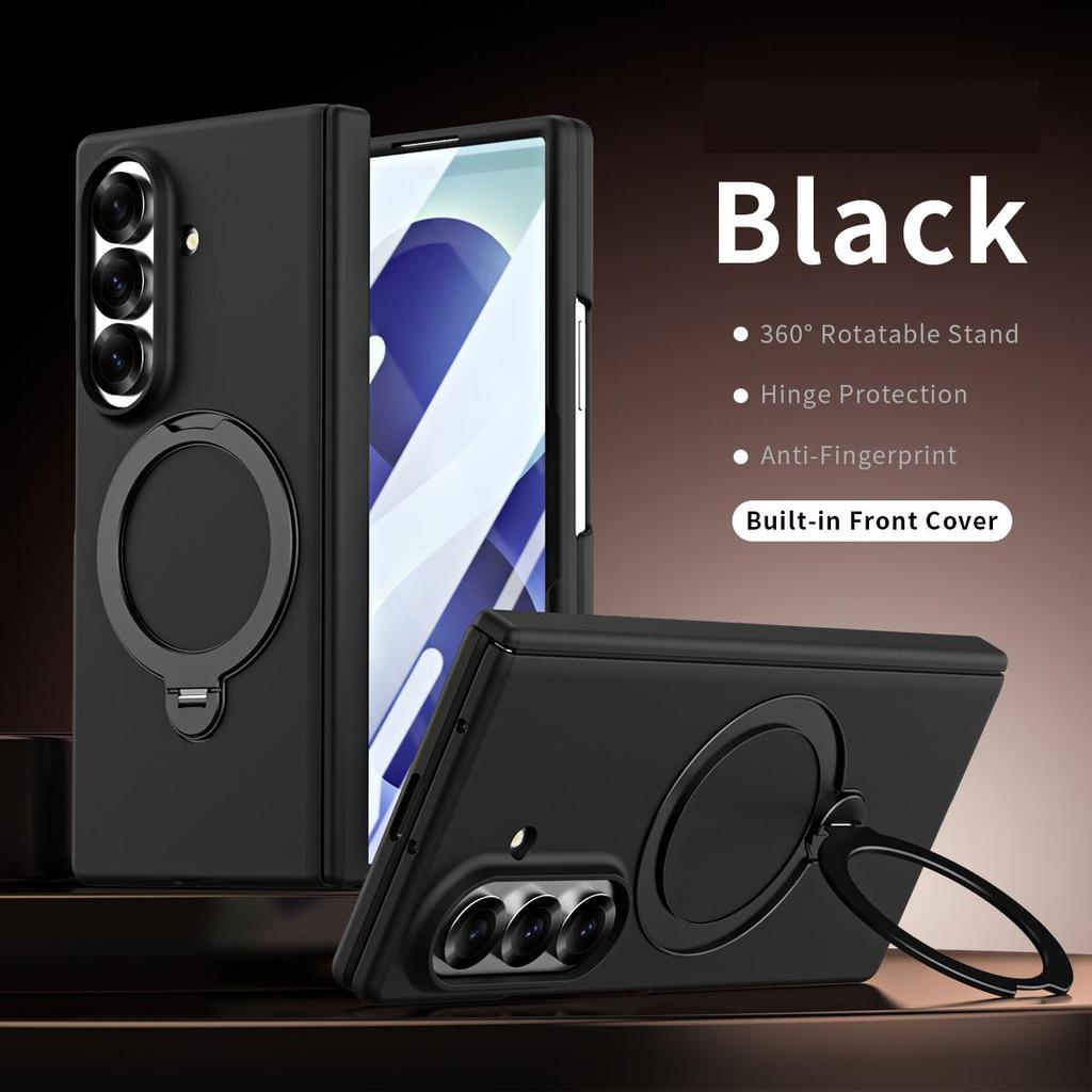 For Samsung Galaxy Z Fold8 Wide /Ultra /Z Fold7 6 5 4 Fashion Premium Skin Feel Shockproof Case Hinge protection Shell Phone Back Cover Ring Stand