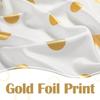 Polka Dot Shower Curtain - White & Gold, Golden Foil Dots, Machine Washable