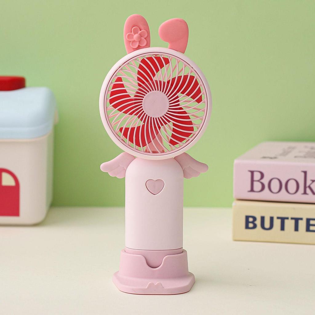 USB Rechargeable Portable Mini Fan with Light - Strong Wind, Desktop & Outdoor Use