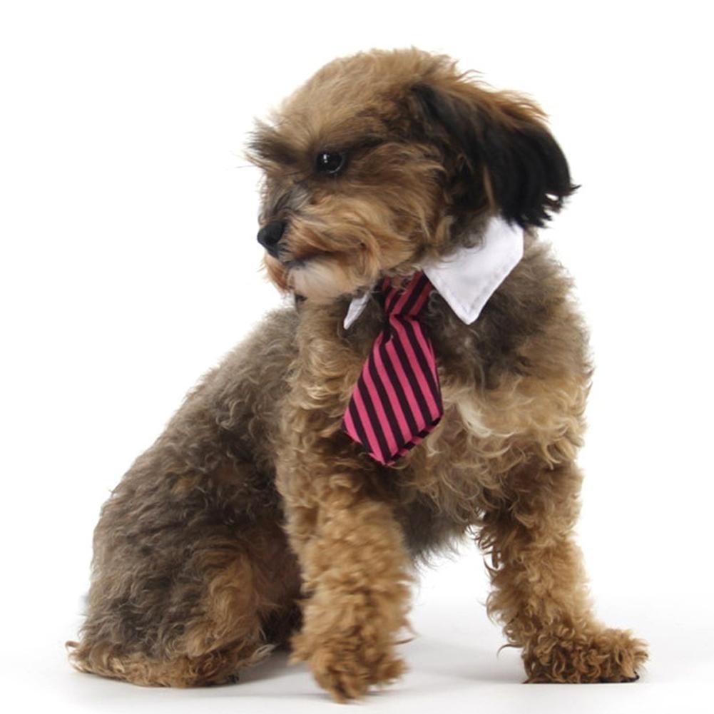 Pet Striped Bow Tie For Dogs Cats Adjustable Magic Stickers Pet Bowtie For Weddings Holidays Parties