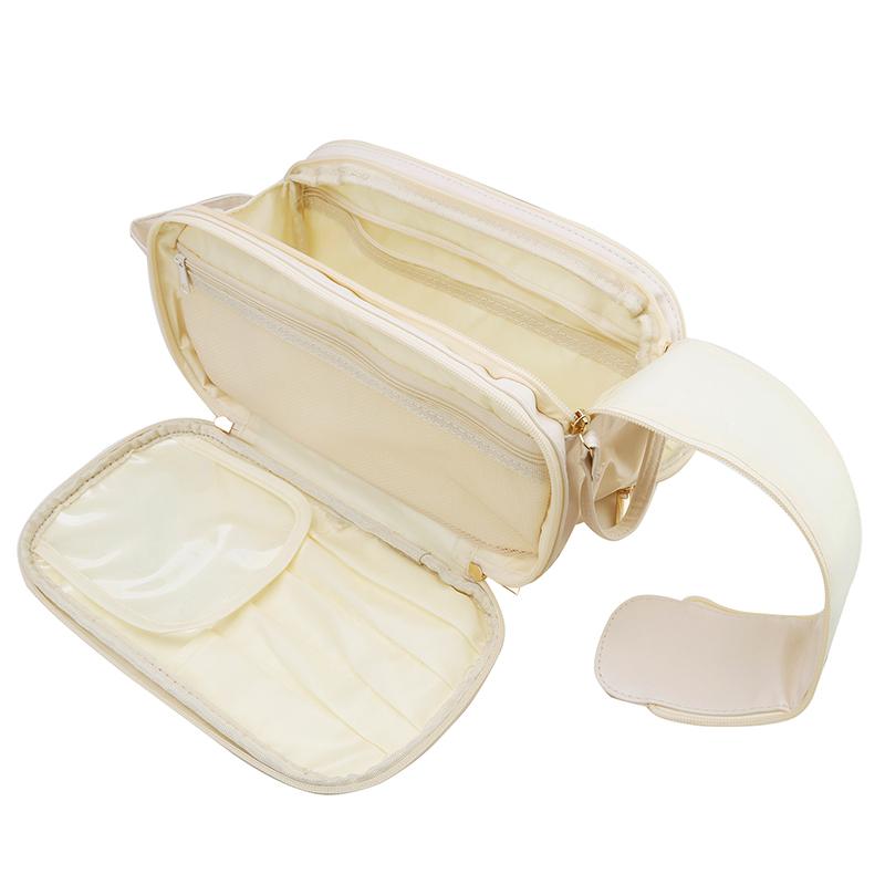 Viaje doble de la PU de la cremallera para el organizador del almacenamiento del bolso del artículo de tocador de la capacidad grande del bolso cosmético de las mujeres
