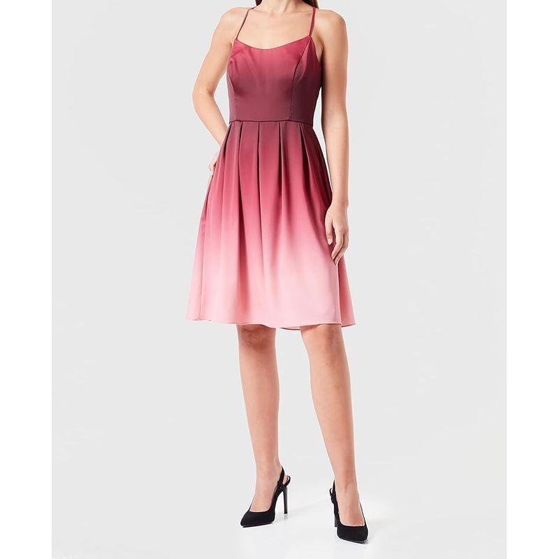 

Export Single VM Home Graceful and Fashionable Sexy Elegant and Personalized Easiest for Match Banquet Party High Quality Women s Clothing Dress Rose Red Gradient M(38)