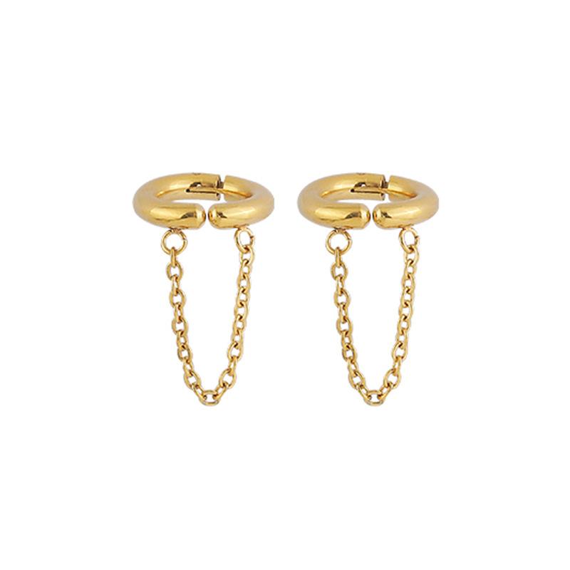 Edelstahl Punk Ohrklemme Lange Quastenkettenohrringe für Damen Ohr Manschette Ohne Piercing Ohrring Ohrlinie Mode Geschenk