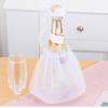 Funda para Botella de Vino de Boda Vestido Novia Novio Envolturas Decoraciones para Copas de Vino Brindis Fiesta Regalo Adorno