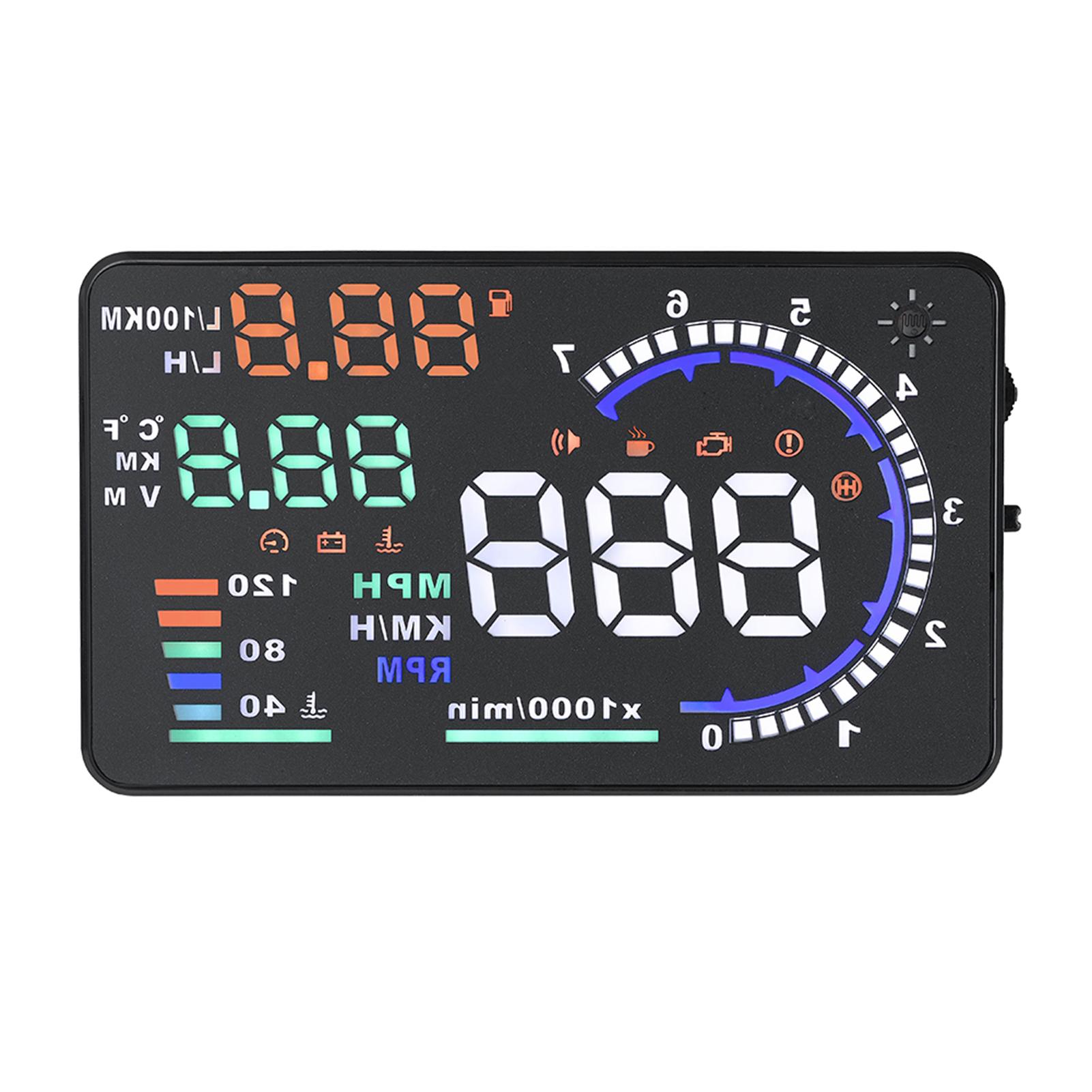 

A8 5.5 OBD II Car HUD Display Auto Windshied Reflective Screen Speed Display чёрный