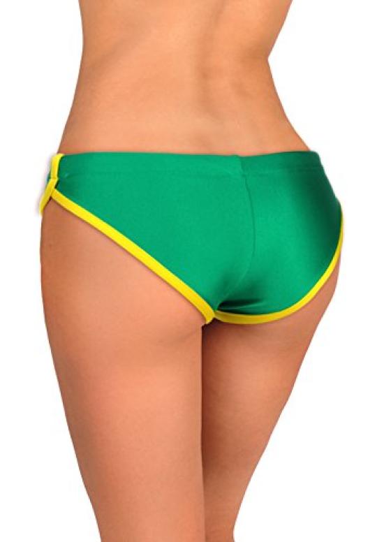 Swimsuit Brazilian Style Contrast Bikini Bottom Size Green [Sanas] (G (Japanese L), (SG) Glossy)