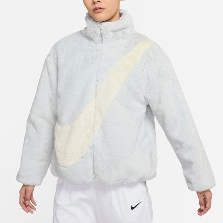 Nike Womens Oversized Swoosh Logo Jacket (Asia Sizing) Photon Dust Women Streetwear DO3792-025