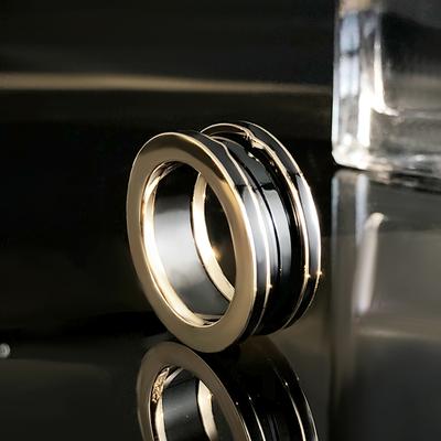 Original Design Paare 925 Sterling Silber vergoldet Keramik Ringe für Männer und Frauen Vielseitige Mode Luxus Schmuck Geschenke