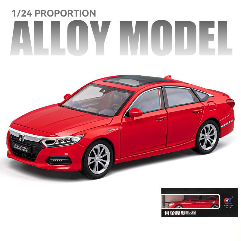 LICENSED 1:24 Honda model Accord diecast alloy car Exquisite Model Acousto-optic simulation toy car Kid Gift collect decoration ajl256