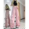 Unisex High-Waist Retro Work Pants, Wide-Leg, Loose-Fit for Spring, Summer, or Autumn
