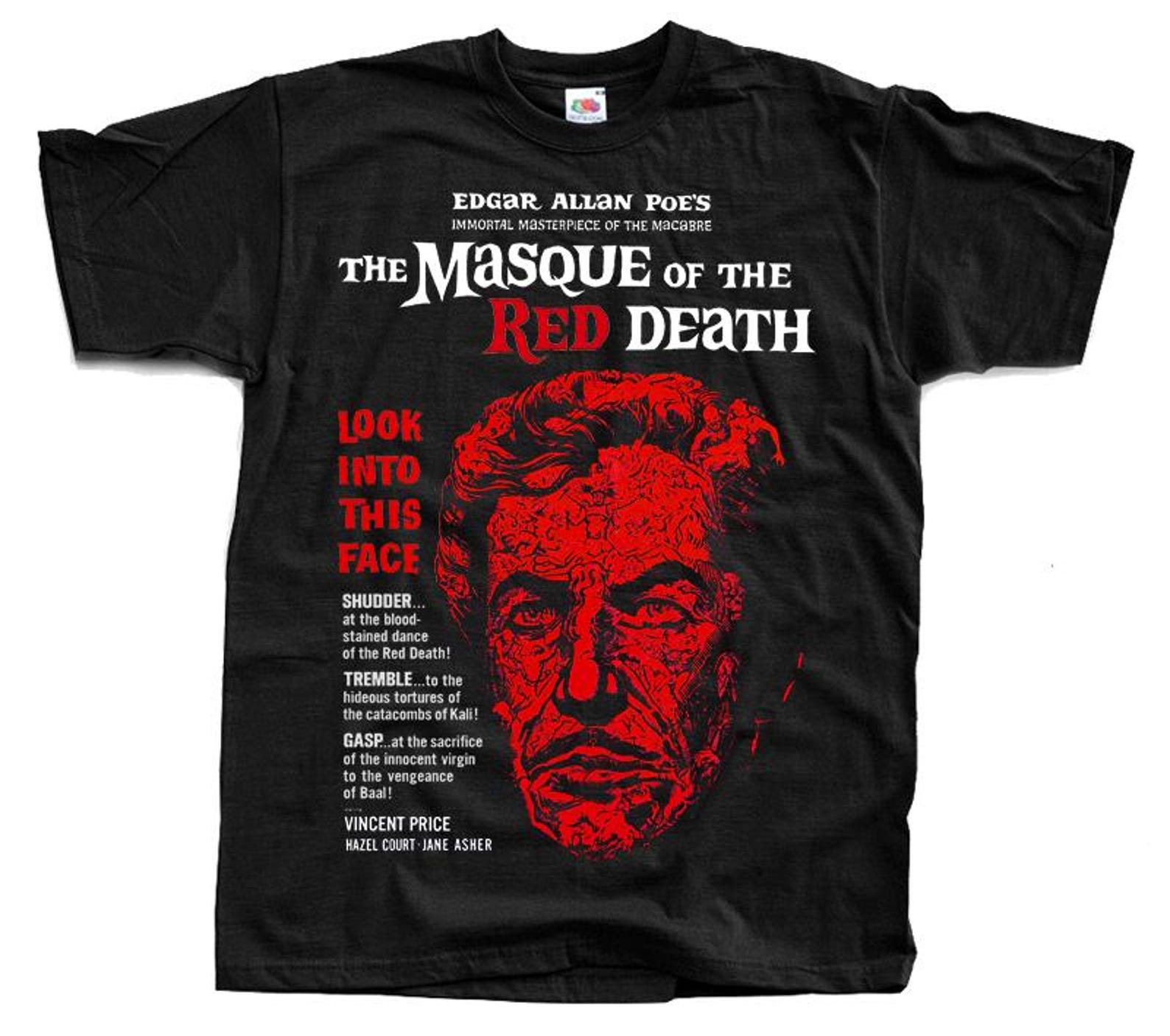 The Masque of Red Death horror movie poster T-Shirt Black vintage scary all sizes S-5XL S