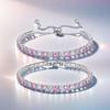 Iridescent White Gold Plated Colored Zircon Tennis Bracelet Set