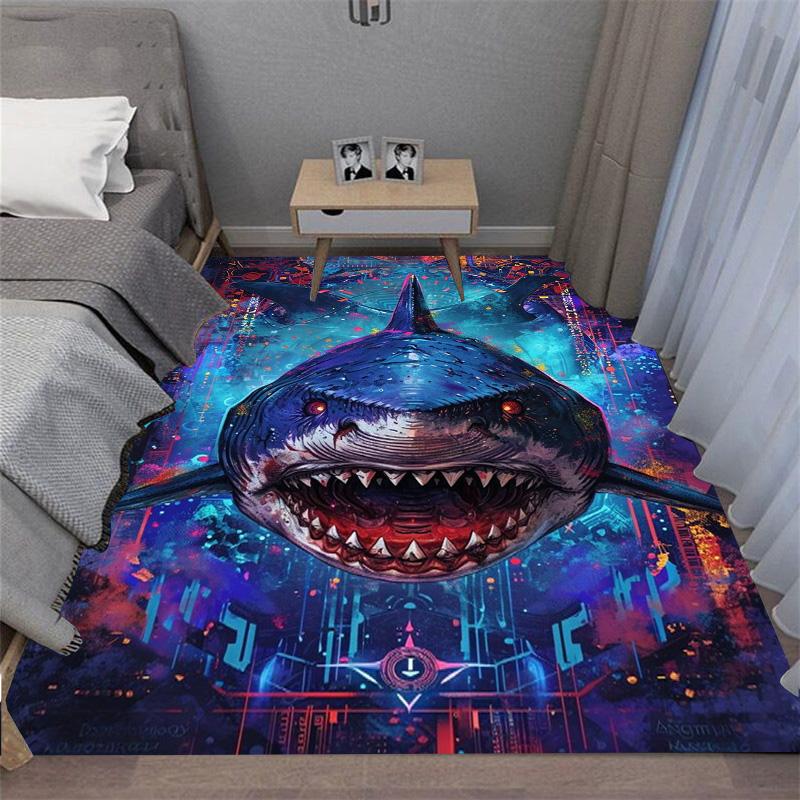 Terrifying Great White Shark White Shark White Death Carpet Floor Mat Adds a Great Focal Point To Any Space