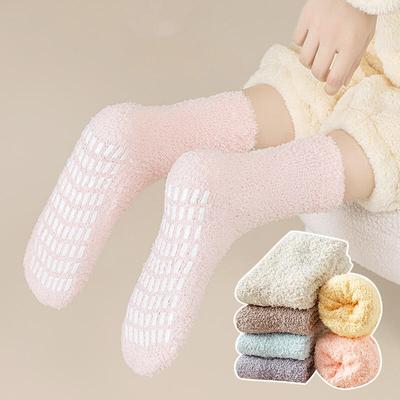 Ebro rutschfeste warme dicke Woll-Hausschuhe Schlafsocken 10 Farben