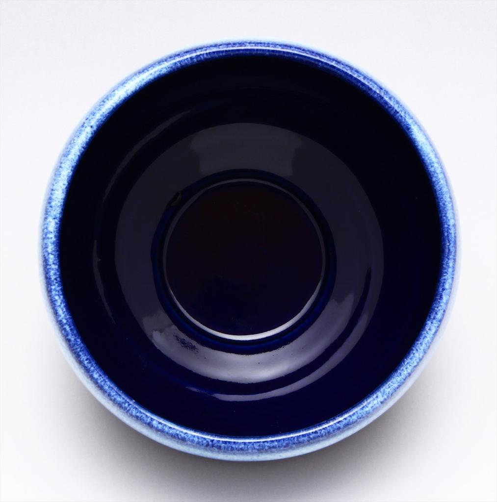 Mino Ware Matcha Navy Blue and Made In Bowl, White, Japan, 505-24
