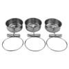 AT21-3-Piece Bird Feeder Cup Stainless Steel Parrot Feeder Cup Animal Cage Water Food Bowl S