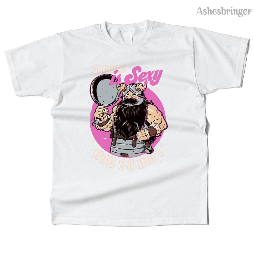 Mens Cotton Cooking Dwarf Graphic Funny T Shirt Street Casual Style Tee for Men and Women