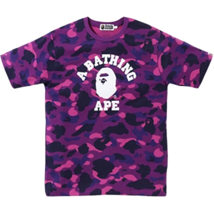 A BATHING APE Head T Shirt Unisex Purple Camouflage 1F20-109-059