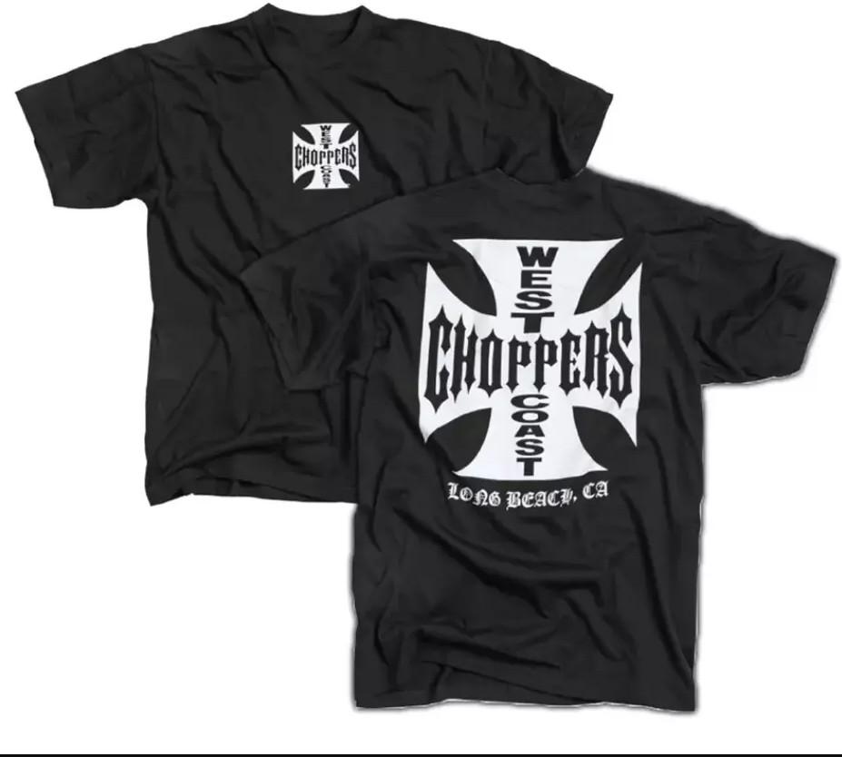 West Coast Chopper 2 Sides Graphic Black T-shirt, Size S-4XL