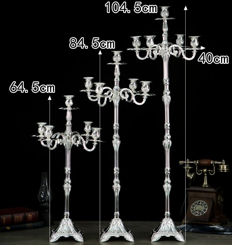 Luxury H65 /85/105cm 5lights Metal Candle Holders Tall Floor Candle Lantern Christmas Decorations For Home Decoration