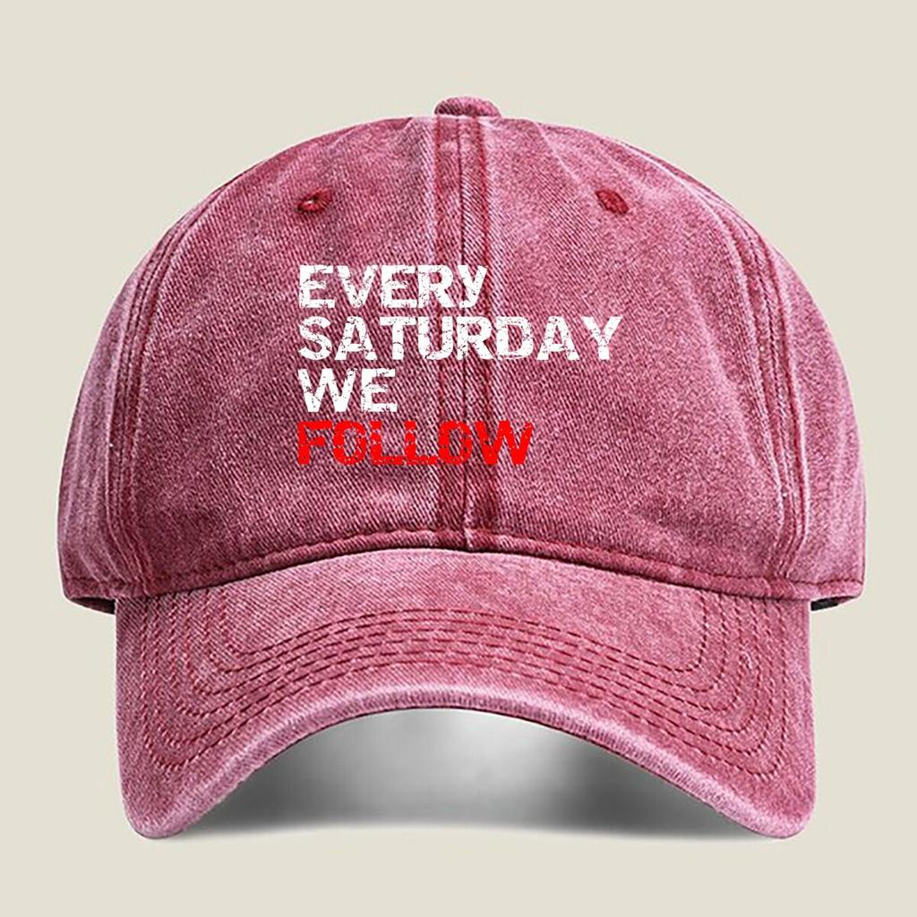 Every Saturday We Follow Fashion Washed Baseball Cap Hat Outdoor Activities