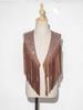 Children‘s Cowboy Fringed Vest Sparkling Rhinestones Sleeveless Open Front Waistcoat for Stage Performance Rodeo Party