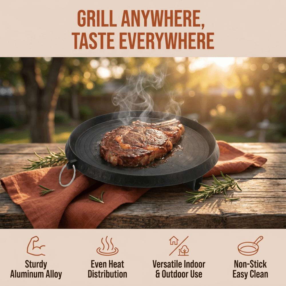 Non Stick Korean BBQ Grill Pan Maifan Coated BBQ Plate  Indoor Cooking Kitchen