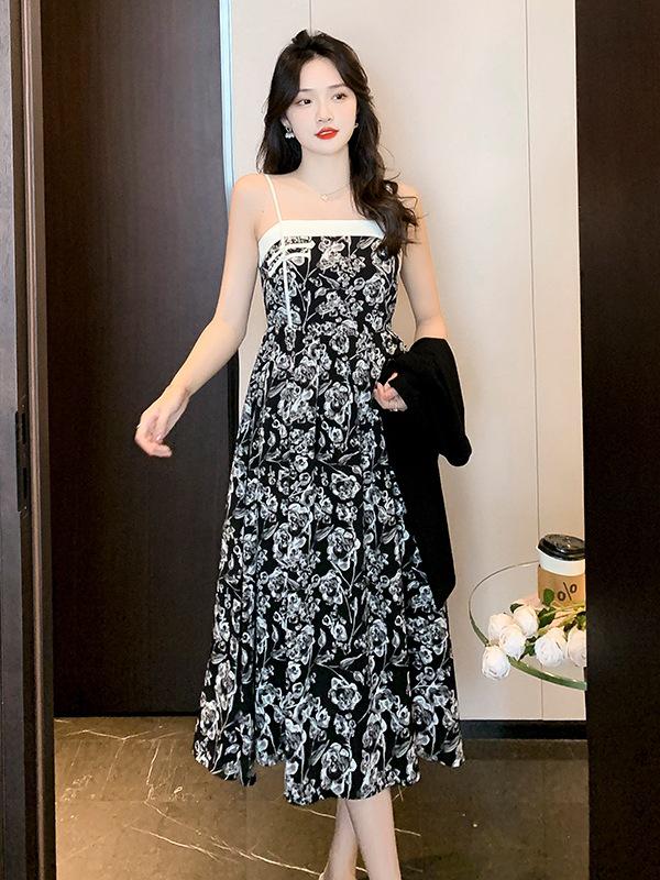 Spring Chic Floral Two-Piece French Slip Dress Set