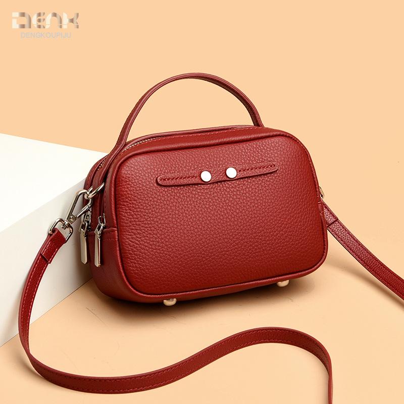 Leather women's bags, new high-end handbags, fashionable first-layer cowhide shoulder messenger bags