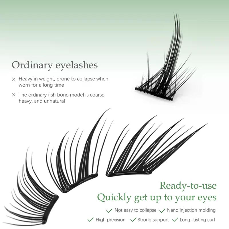 6/28 Rows Eye Manga False Eyelashes Large Capacity Tapered Thick Segmented Individual Cluster Lash Extensions Enlarge Eyes