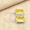 Citrine Gemstone Handmade 925 Sterling Silver Jewelry Lovely Earrings Gift For Her
