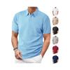 Men's clothing European and American summer thin breathable perspiration loose casual solid color jacquard cloth men's short-sleeved Polo shirt