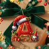 Hanging Decoration 26 Pcs Letters Christmas Ornaments A-Z Alphabet Acrylic Tree Decorations Decoration Personalized Initial Pendant with Santa